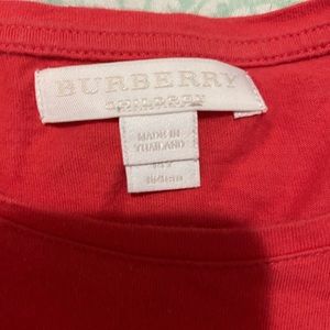 Girls Orange Burberry Tee